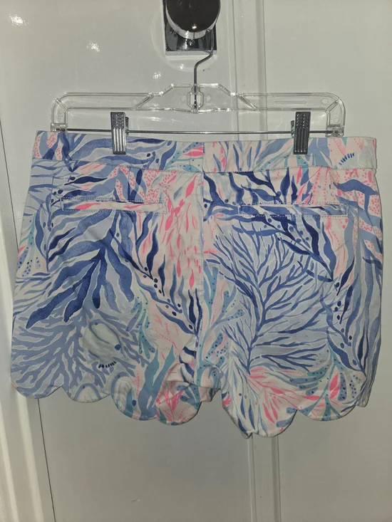 Lilly Pulitzer Pink & Blue Tropical-Print Shorts - Picture 2 of 3